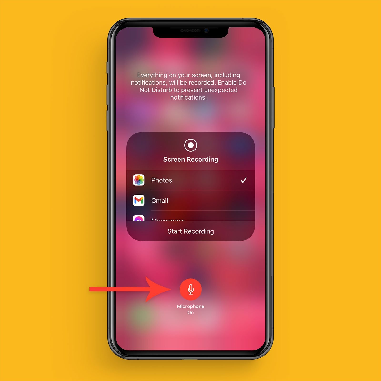 How to screen record with audio on an iPhone