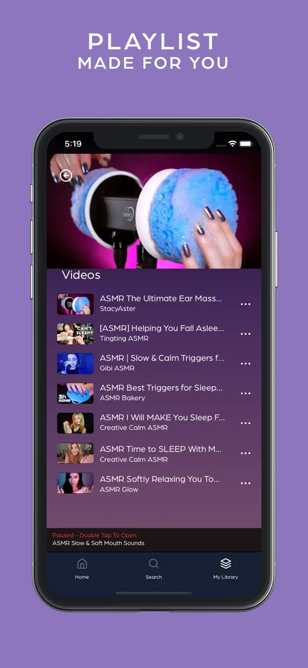CREATE & MANAGE PLAYLISTS - EASY TO ADD/REMOVE ANY ASMR, UNLIMITED PLAYLIST...